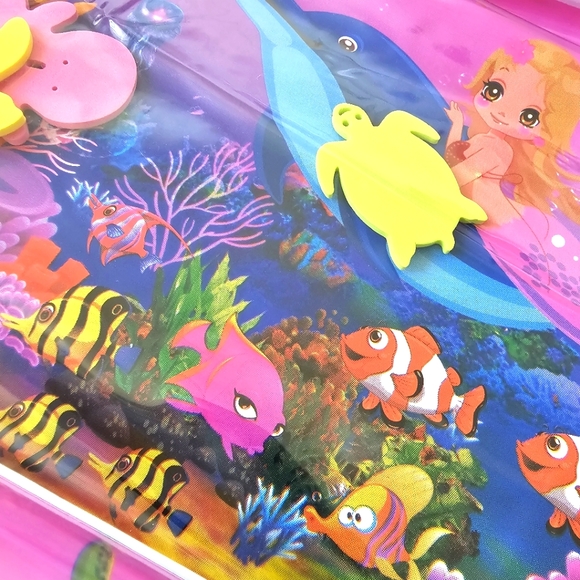 Tummy Time Water Play Mat, Baby Mat for Kids, Mermaid, Pink - Picture 5 of 11